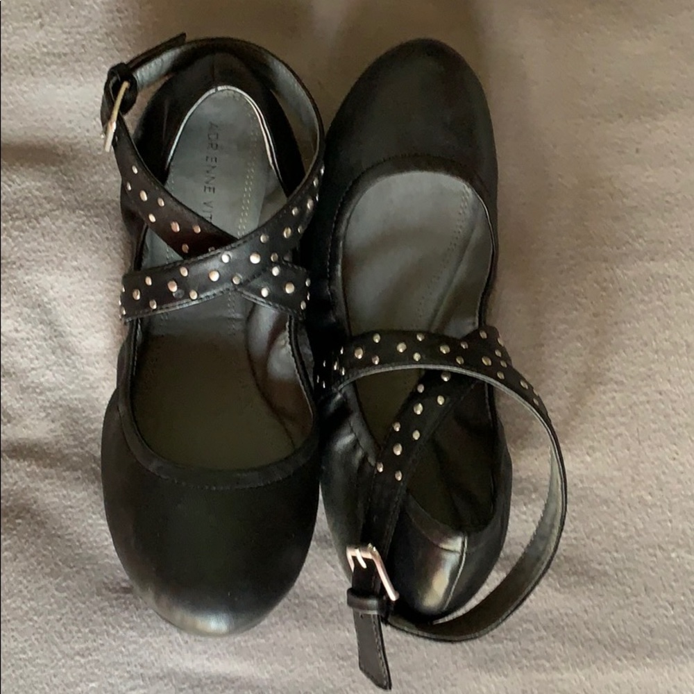 Adrienne Vittadini leather flats with ankle strap
